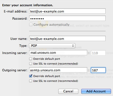 change outlook password for mac 2011